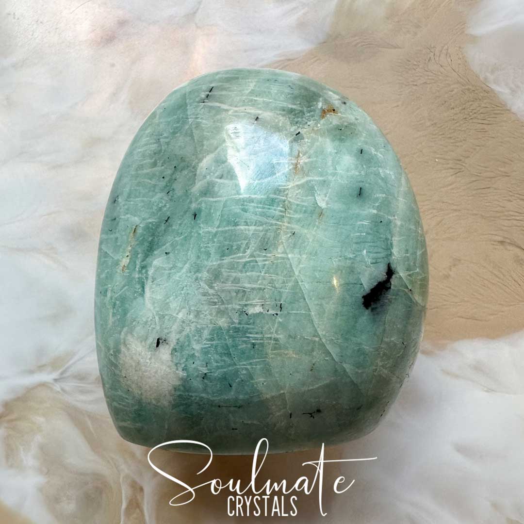 Soulmate Crystals Amazonite Polished Crystal Freeform, Teal Blue Crystal for Hope, Tranquility