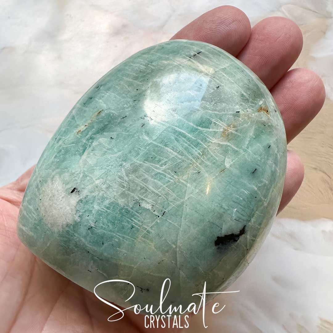 Soulmate Crystals Amazonite Polished Crystal Freeform, Teal Blue Crystal for Hope, Tranquility