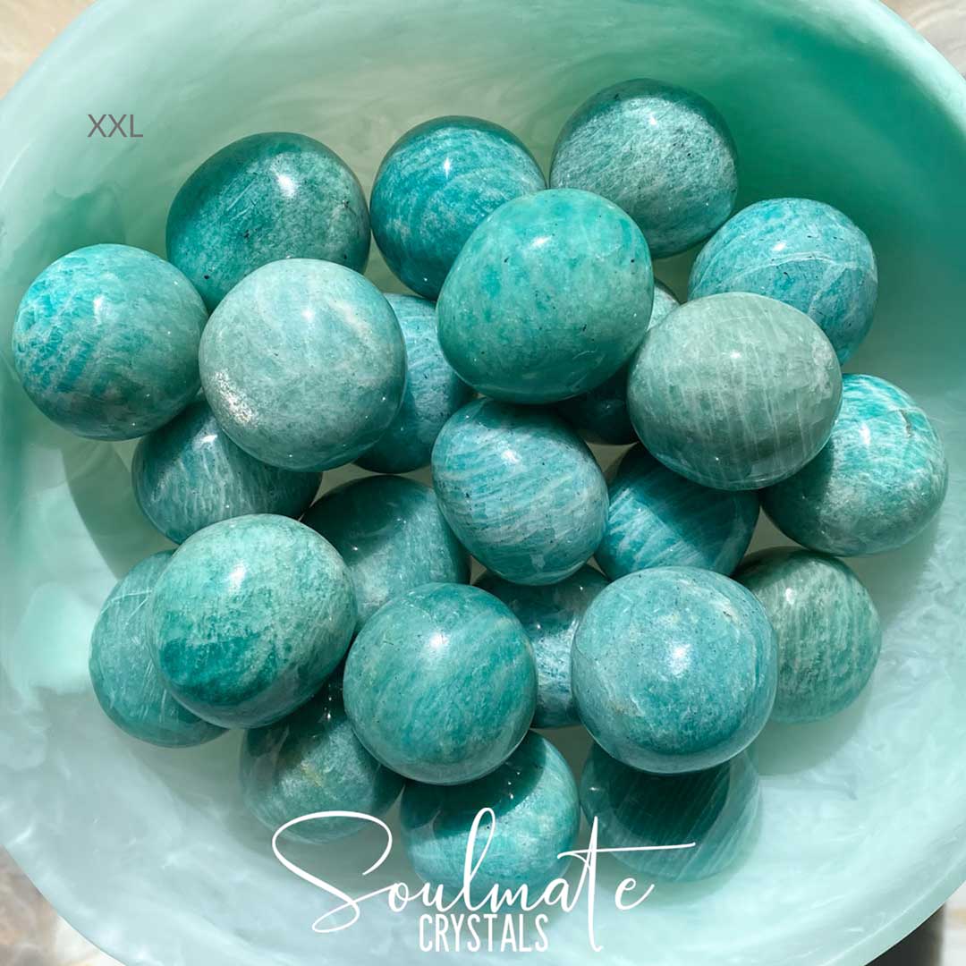 AMAZONITE TUMBLED STONE ROUNDED EQ