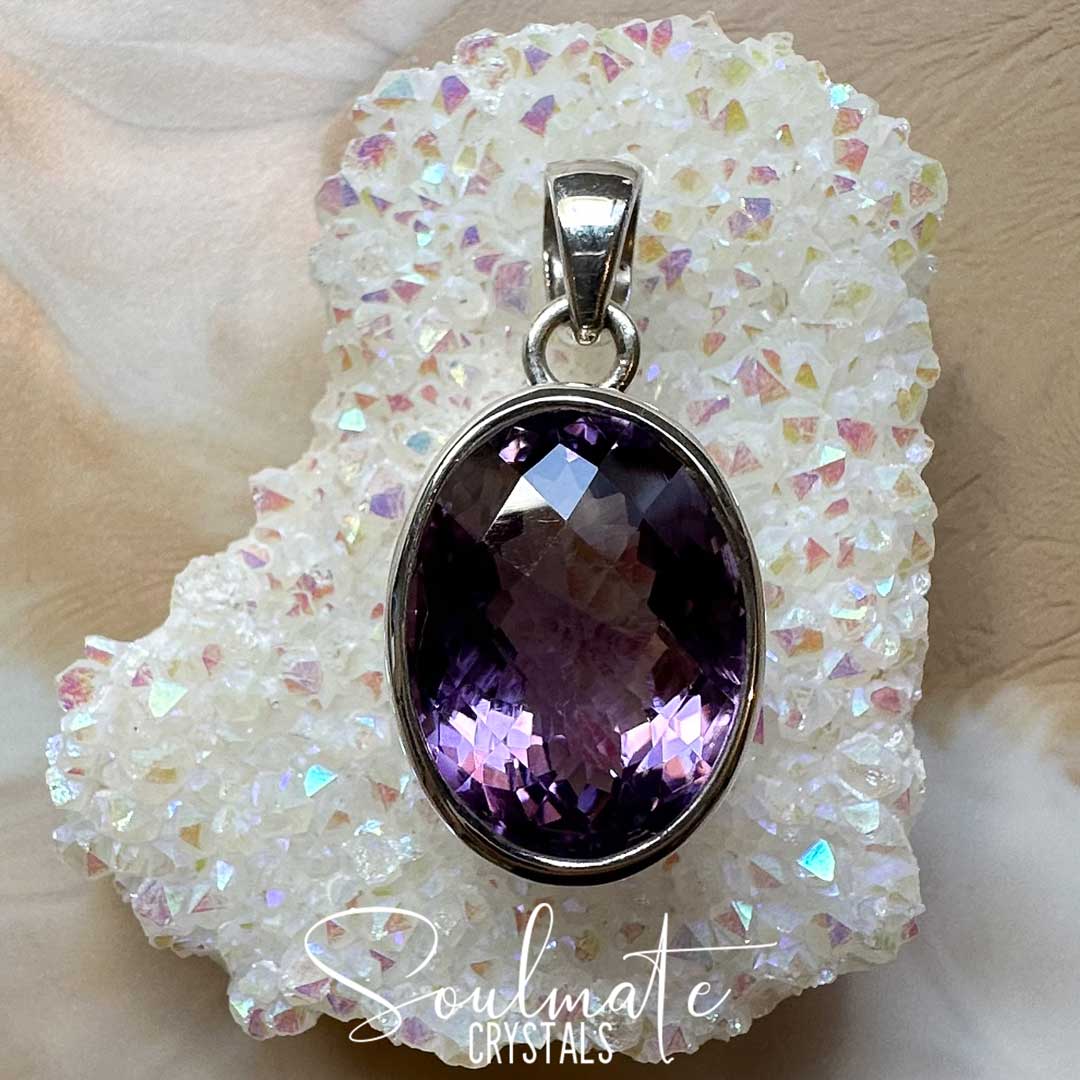 Shops Grade AA Amethyst And Grade AA Labradorite with Amethyst Point pendant