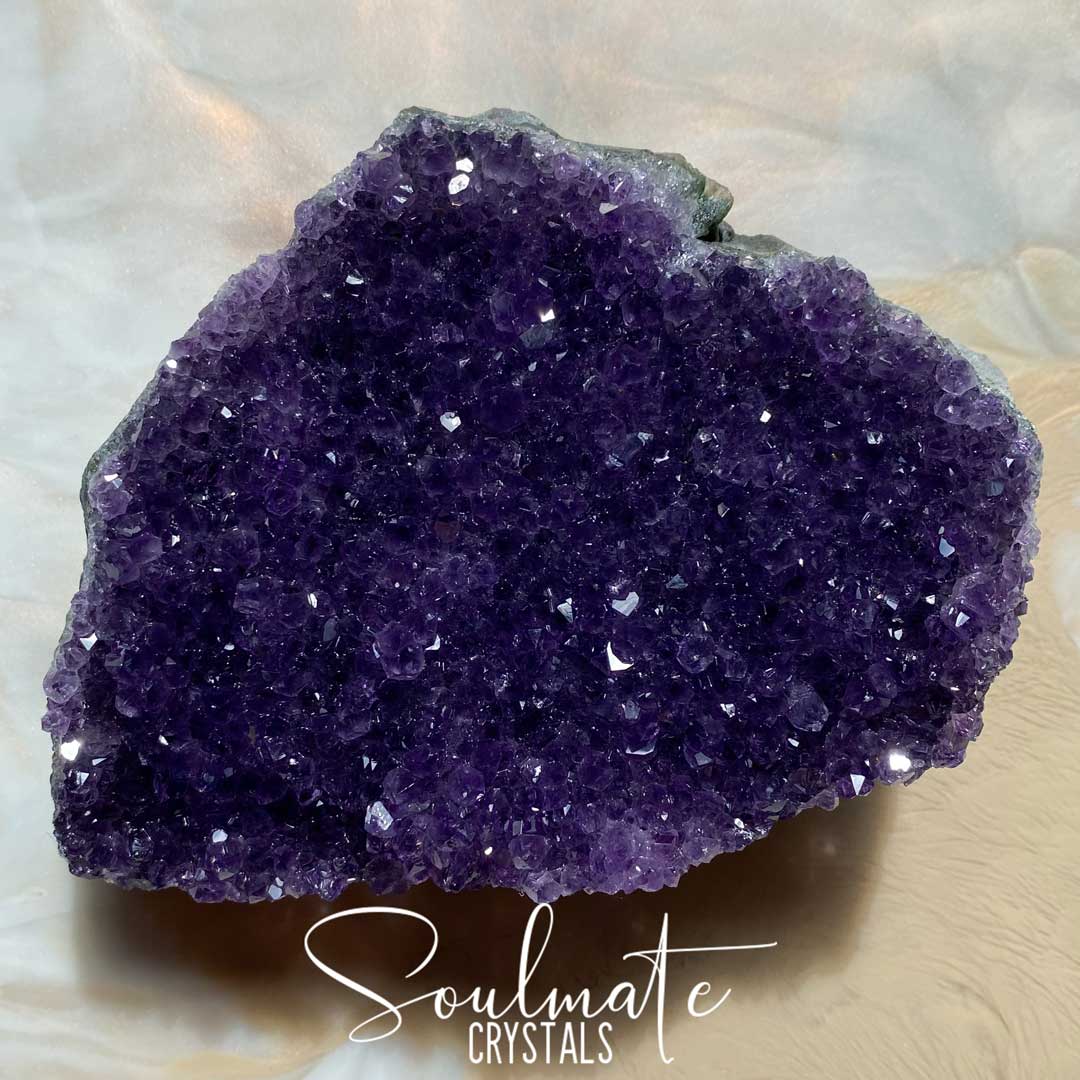 Soulmate Crystals Amethyst Raw Natural Cluster, Purple Crystal Cluster for Calm, Serenity and Reduce Anxiety, Brazil, Extra Quality Grade AA