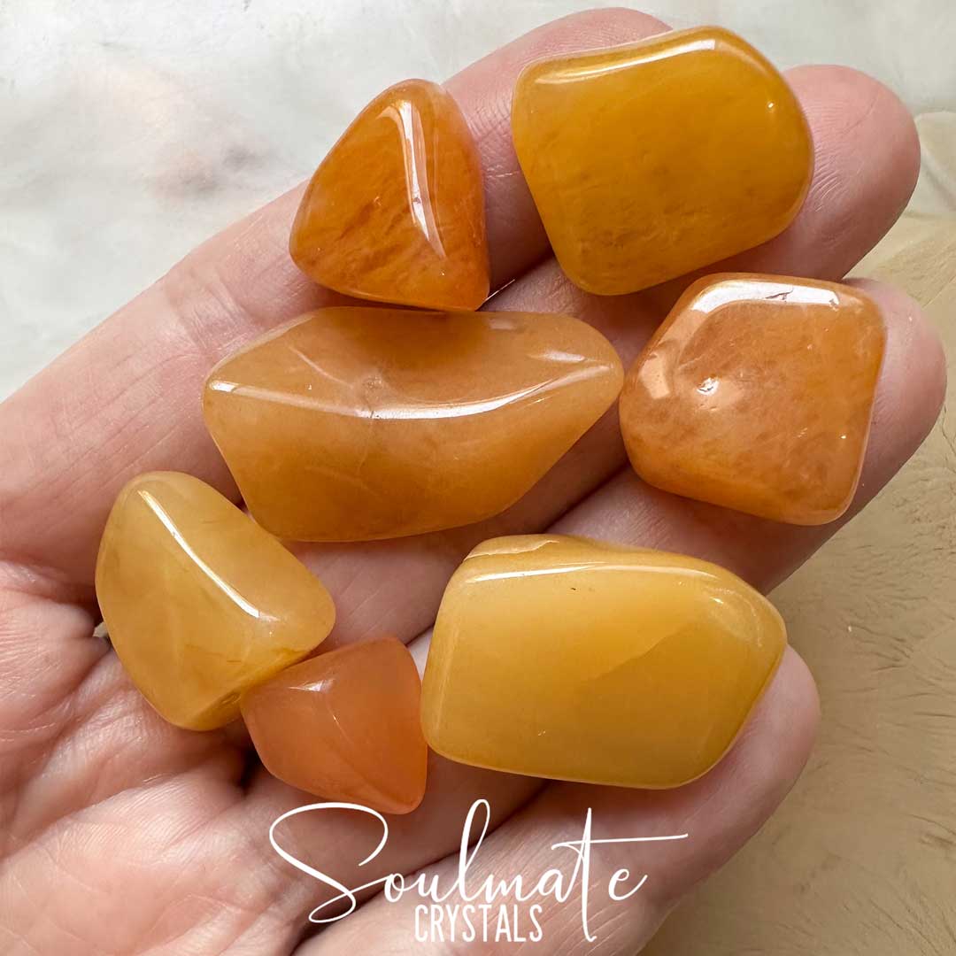 Soulmate Crystals Aventurine Mango Gold Rare Yellow Quartz Crystal for Personal Power, Self-Actualisation, Manifest Abundance, Positivity, Intentional Living.