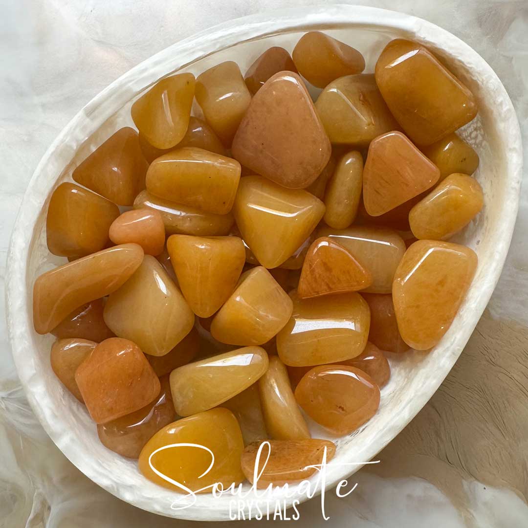 Soulmate Crystals Aventurine Mango Gold Rare Yellow Quartz Crystal for Personal Power, Self-Actualisation, Manifest Abundance, Positivity, Intentional Living.