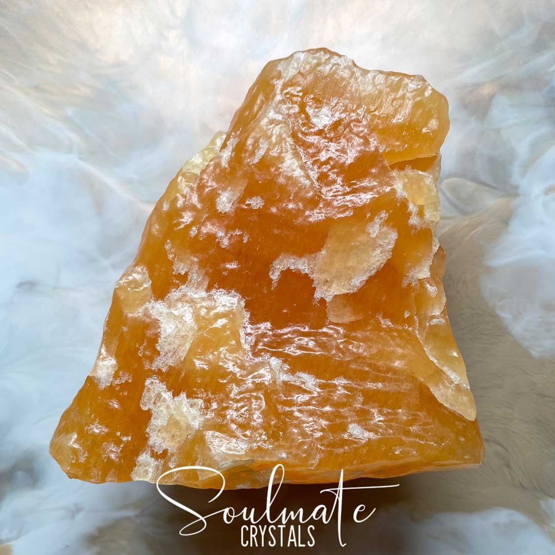 Soulmate Crystals Orange Calcite Raw Natural Stone, Unpolished Orange Crystal for Creativity, Emotional Balance, Vitality.