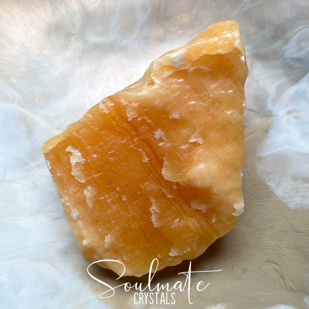 Soulmate Crystals Orange Calcite Raw Natural Stone, Unpolished Orange Crystal for Creativity, Emotional Balance, Vitality.