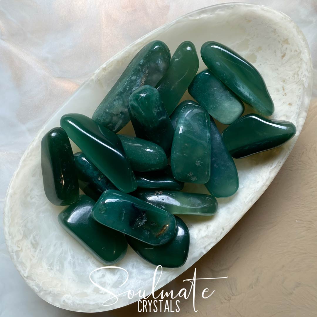 Soulmate Crystals Chrome Chalcedony Mtorolite Tumbled Stone, Rare Emerald Green Crystal for Emotional Wellbeing, Love, Forgiveness.