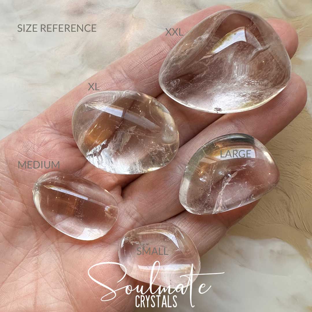 Soulmate Crystals Clear Quartz Tumbled Stone, Clear Crystal for Manifestation, Amplification, Universal Healing.