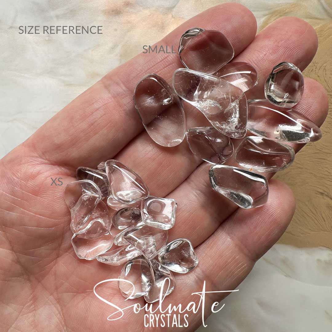 Soulmate Crystals Clear Quartz Tumbled Stone Chip Pack, Clear Crystal for Manifestation, Amplification and Universal Healing, Grade A
