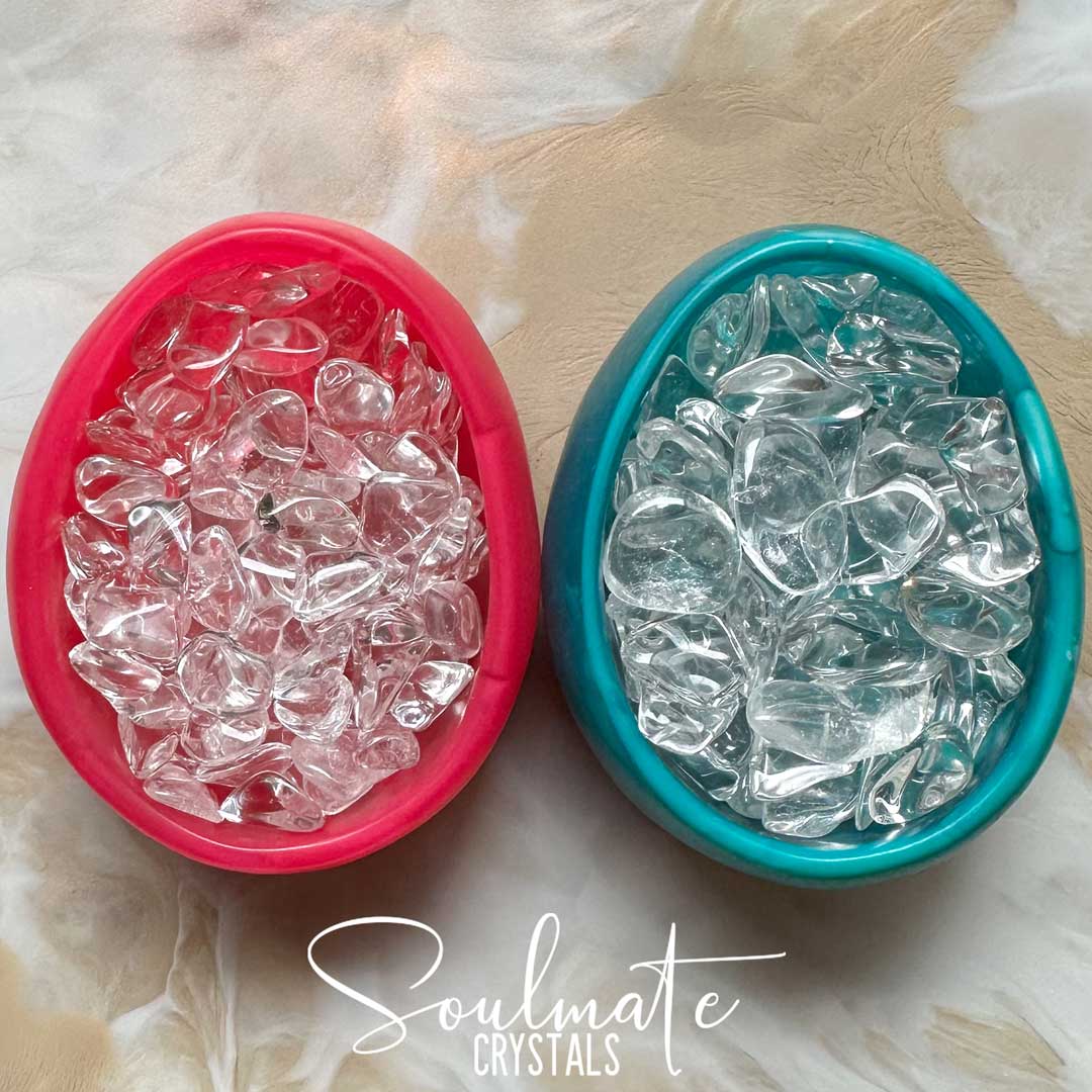 Soulmate Crystals Clear Quartz Tumbled Stone Chip Pack, Clear Crystal for Manifestation, Amplification and Universal Healing, Grade A