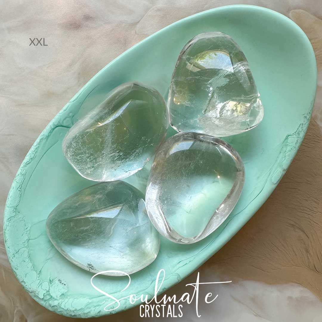 Soulmate Crystals Clear Quartz Tumbled Stone, Clear Crystal for Manifestation, Amplification, Universal Healing.