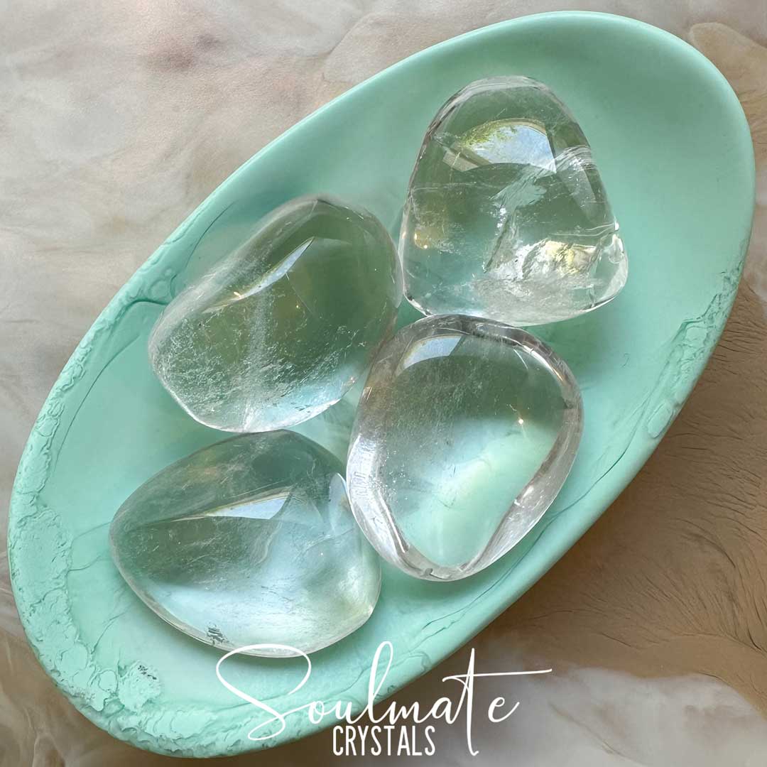 Soulmate Crystals Clear Quartz Tumbled Stone, Clear Crystal for Manifestation, Amplification, Universal Healing.