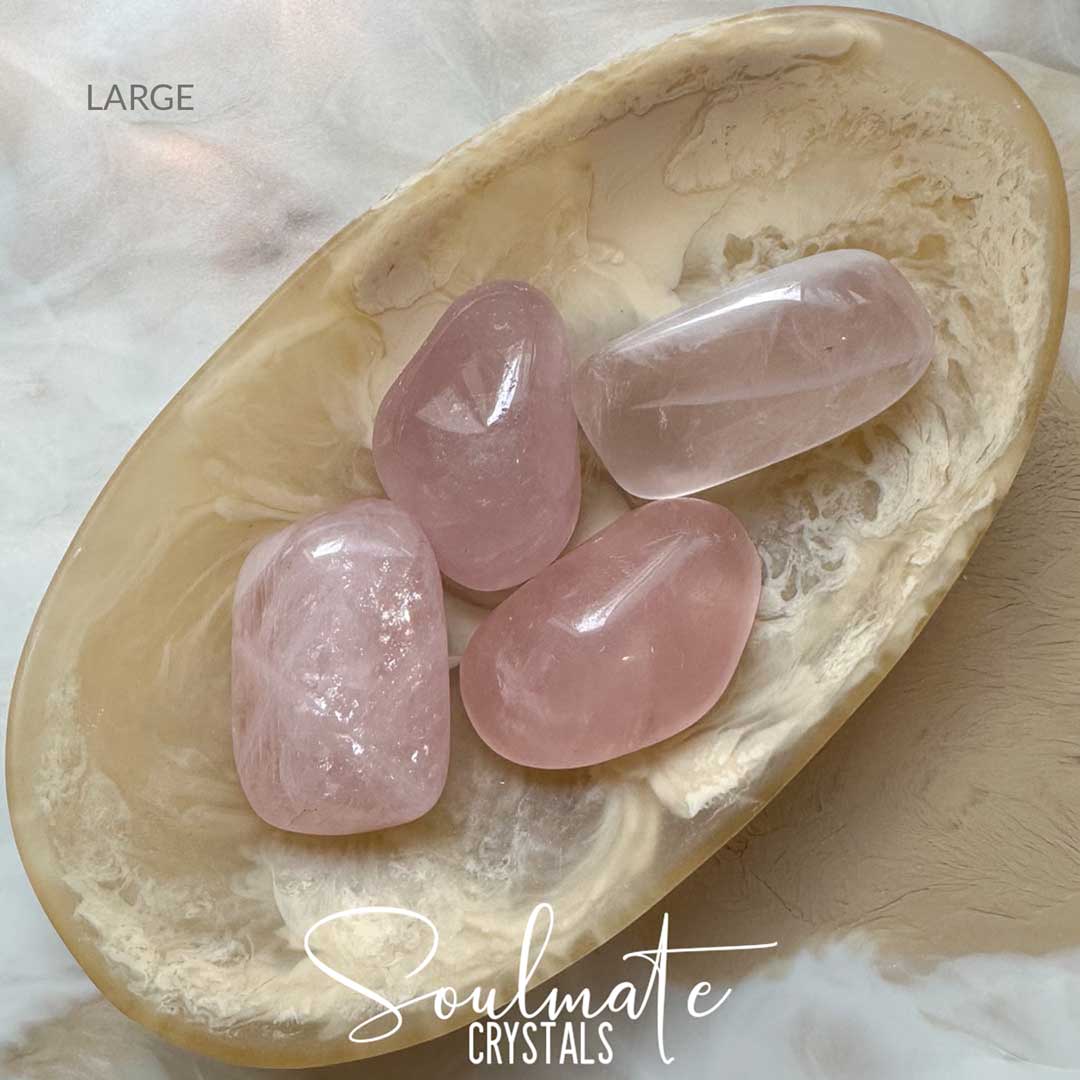 Soulmate Crystals Girasol Quartz Pink Tumbled Stone, Pale Pink Milky Glowing Crystal Polished Quartz Stone for Intuition, Spiritual Development, Creativity, Imagination.