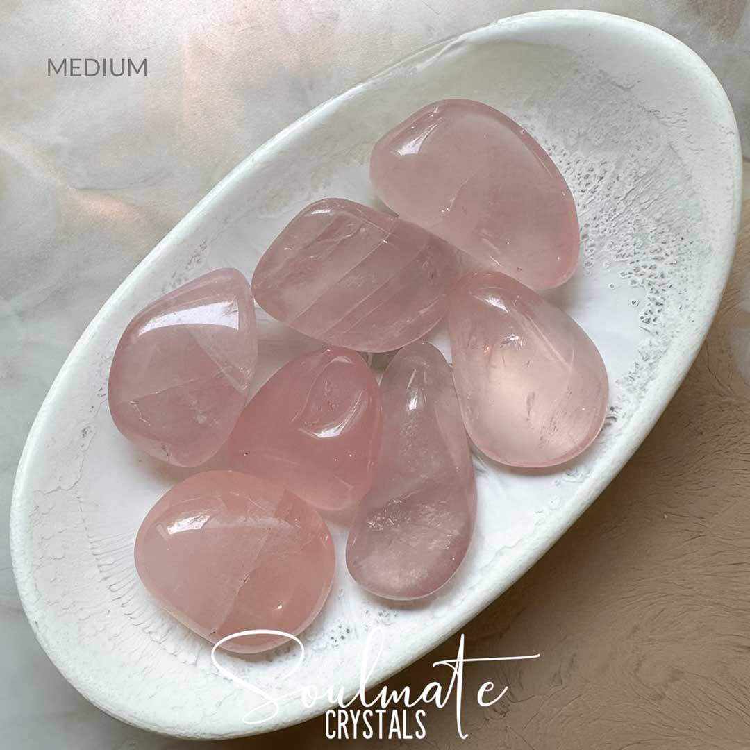 Soulmate Crystals Girasol Quartz Pink Tumbled Stone, Pale Pink Milky Glowing Crystal Polished Quartz Stone for Intuition, Spiritual Development, Creativity, Imagination.