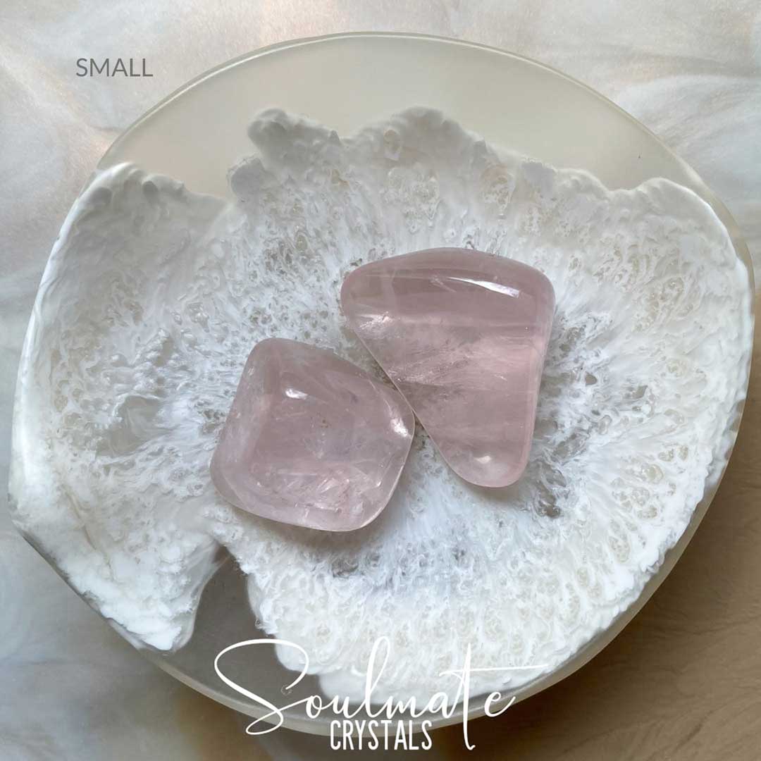 Soulmate Crystals Girasol Quartz Pink Tumbled Stone, Pale Pink Milky Glowing Crystal Polished Quartz Stone for Intuition, Spiritual Development, Creativity, Imagination.