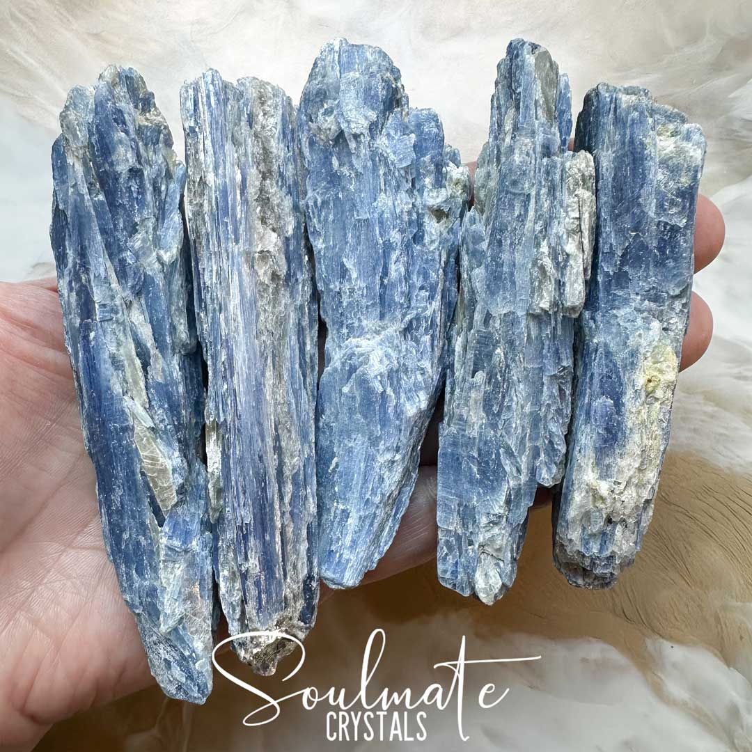 Soulmate Crystals Blue Kyanite Raw Natural Crystal Mineral Specimen, Blue Crystal for Communication, Harmony and Flow