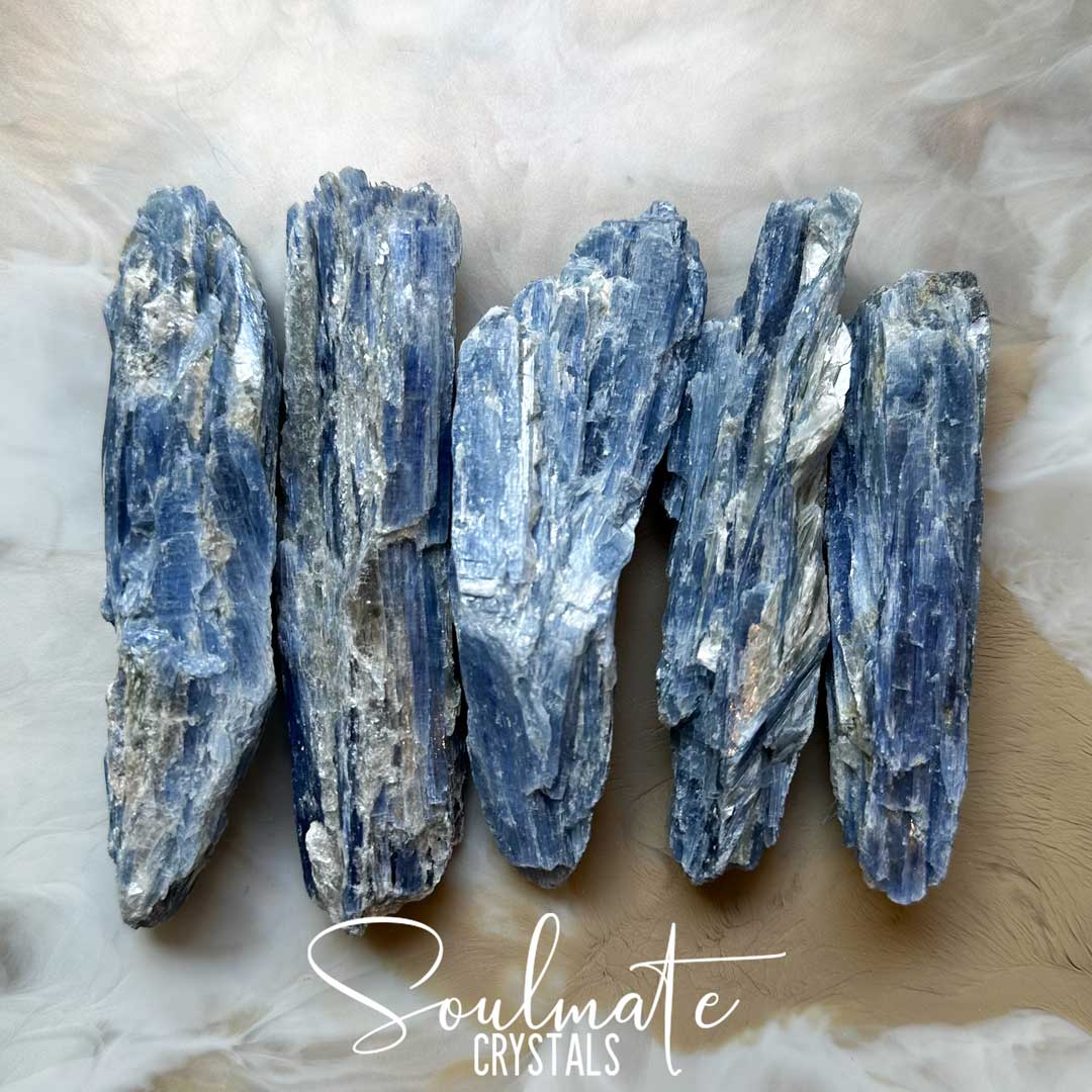 Soulmate Crystals Blue Kyanite Raw Natural Crystal Mineral Specimen, Blue Crystal for Communication, Harmony and Flow