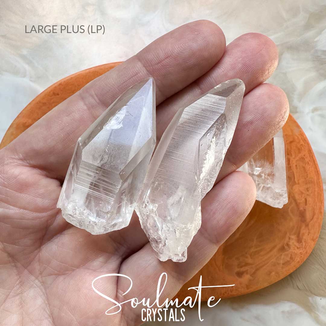 Soulmate Crystals Lemurian Quartz Clear Raw Natural Crystal Point for Ancient Wisdom, Activation, Spirituality, Meditation, Energy Tool.