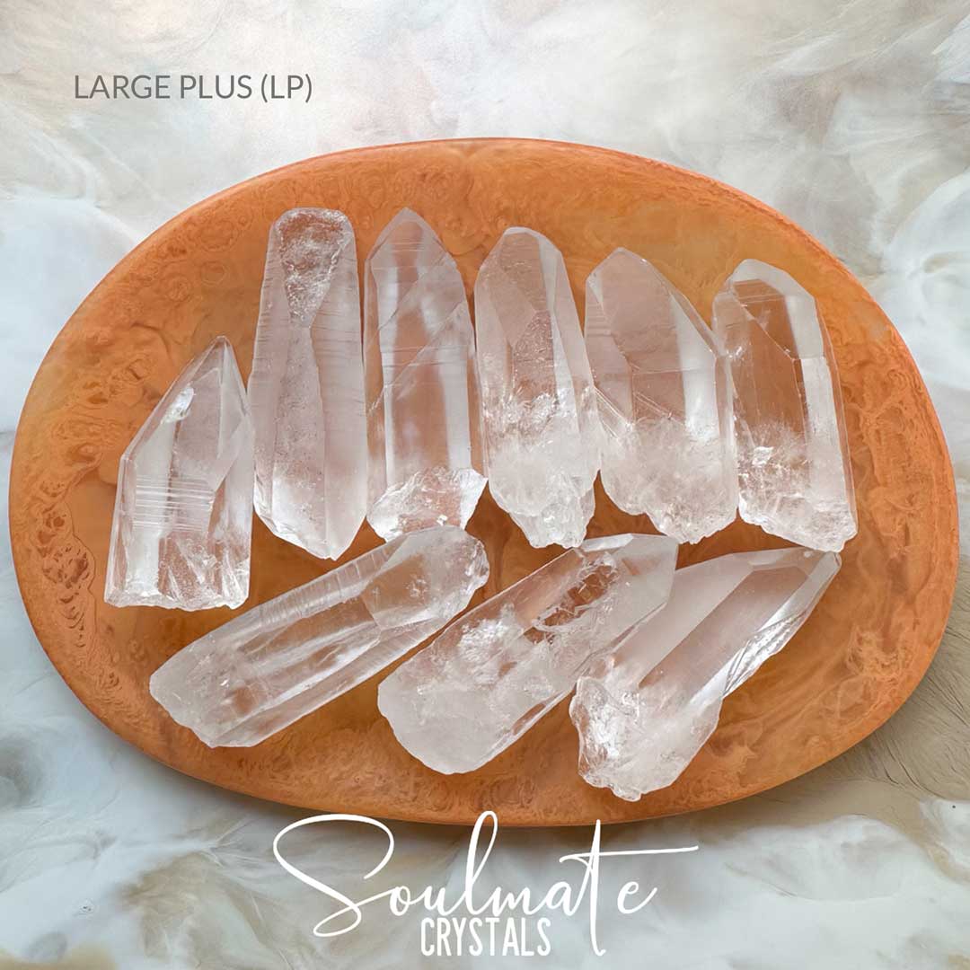 Soulmate Crystals Lemurian Quartz Clear Raw Natural Crystal Point for Ancient Wisdom, Activation, Spirituality, Meditation, Energy Tool.