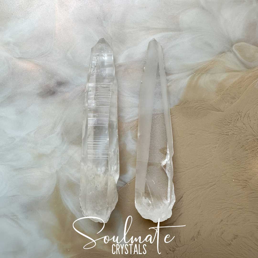Soulmate Crystals Lemurian Quartz Clear Raw Natural Crystal Laser Point for Ancient Wisdom, Activation, Spirituality, Meditation, Energy Tool.