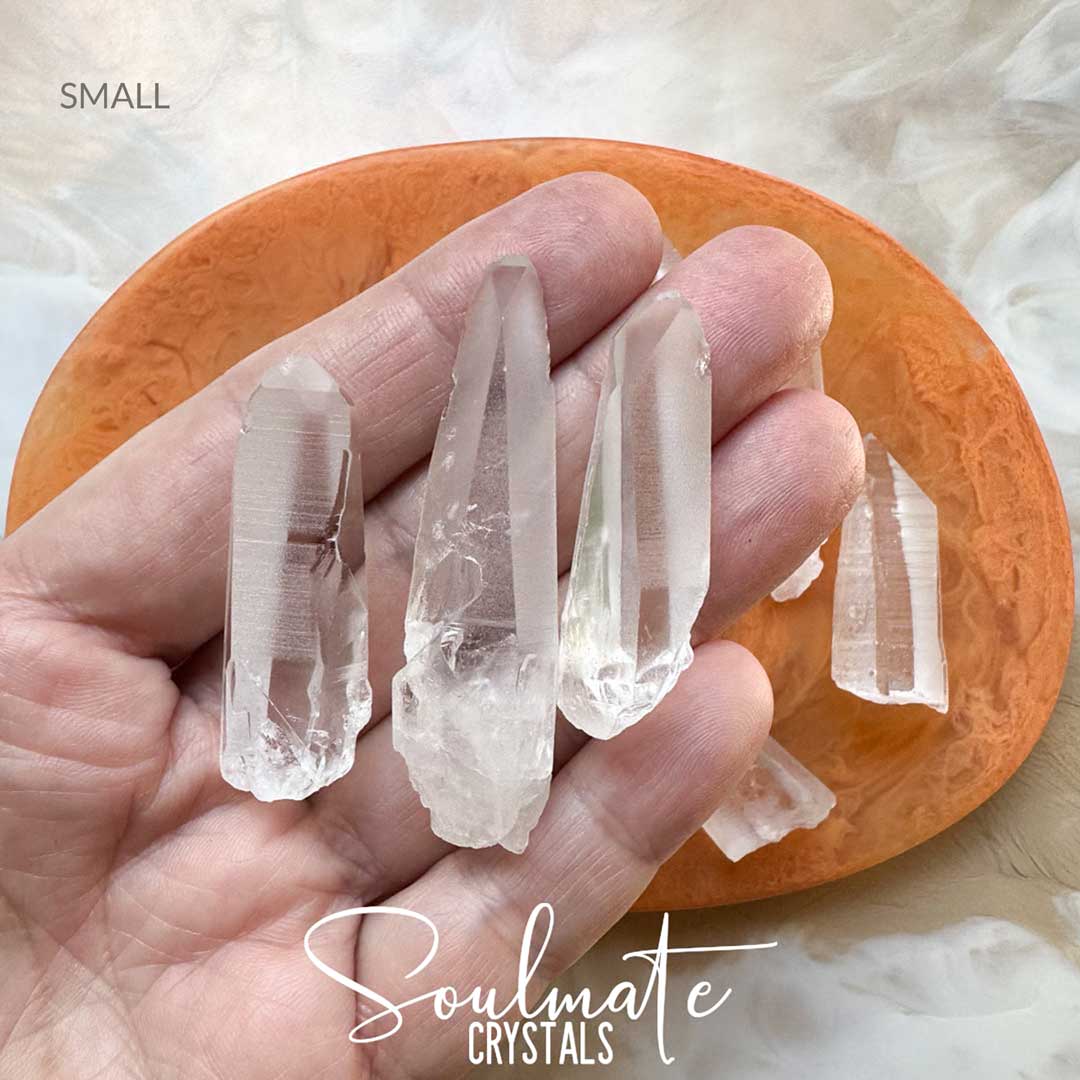 Soulmate Crystals Lemurian Quartz Clear Raw Natural Crystal Point for Ancient Wisdom, Activation, Spirituality, Meditation, Energy Tool.