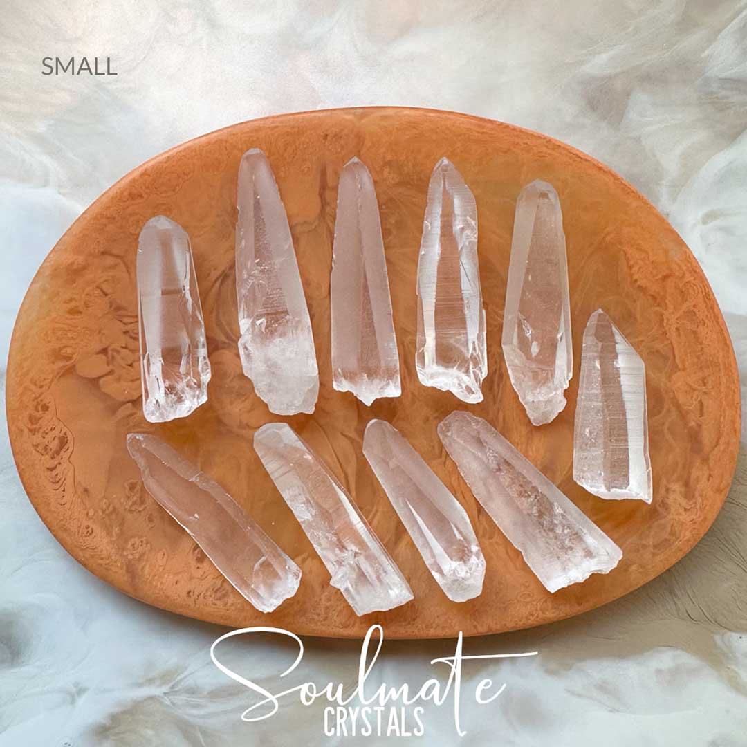 Soulmate Crystals Lemurian Quartz Clear Raw Natural Crystal Point for Ancient Wisdom, Activation, Spirituality, Meditation, Energy Tool.