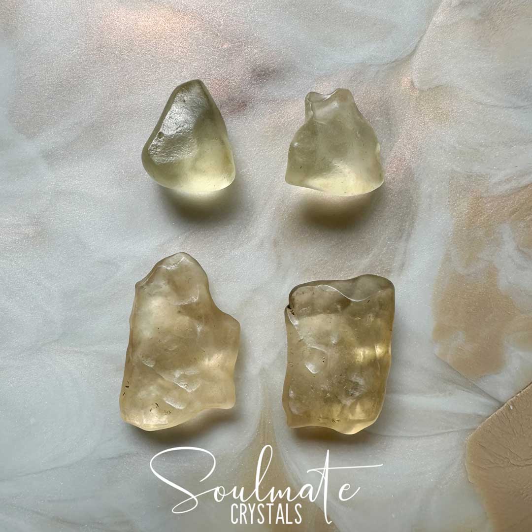 Soulmate Crystals Libyan Gold Tektite Raw Natural Stone, Pale-Vibrant Yellow Crystal for Transformation and Ascension