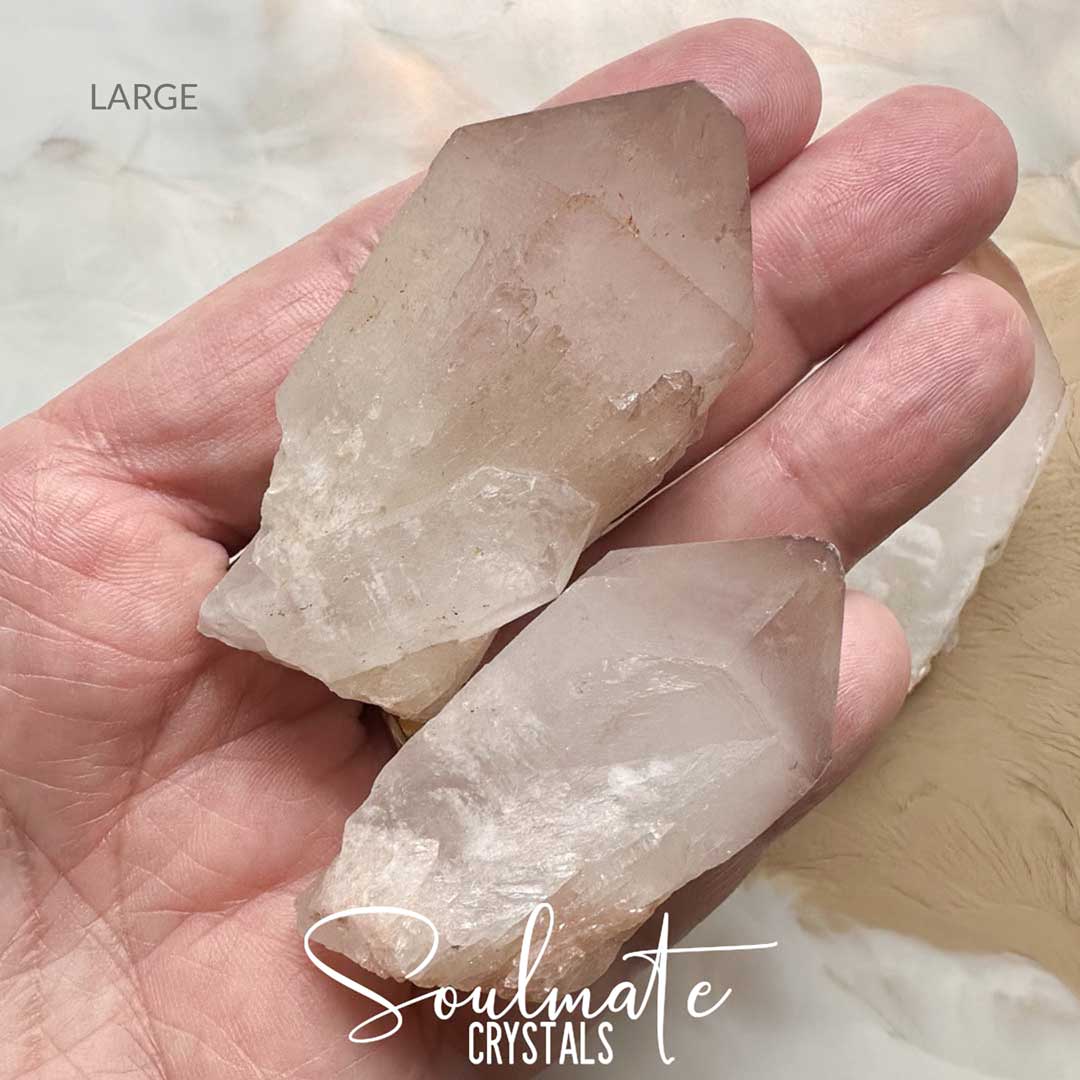 Soulmate Crystals Lithium Candle Quartz Raw Natural Crystal Point, Lilac-Purple Lithium Naturally Coated Milky Opaque Quartz Crystal for Positivity, Mood, Soothing, Relaxation, Sleep, Stability, Clarity, Intuition, Spiritual Development, Restoration.