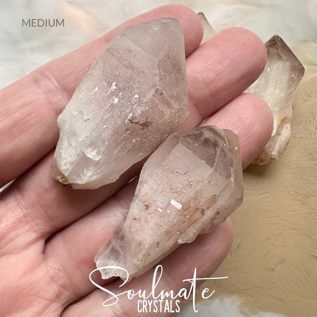 Soulmate Crystals Lithium Candle Quartz Raw Natural Crystal Point, Lilac-Purple Lithium Naturally Coated Milky Opaque Quartz Crystal for Positivity, Mood, Soothing, Relaxation, Sleep, Stability, Clarity, Intuition, Spiritual Development, Restoration.