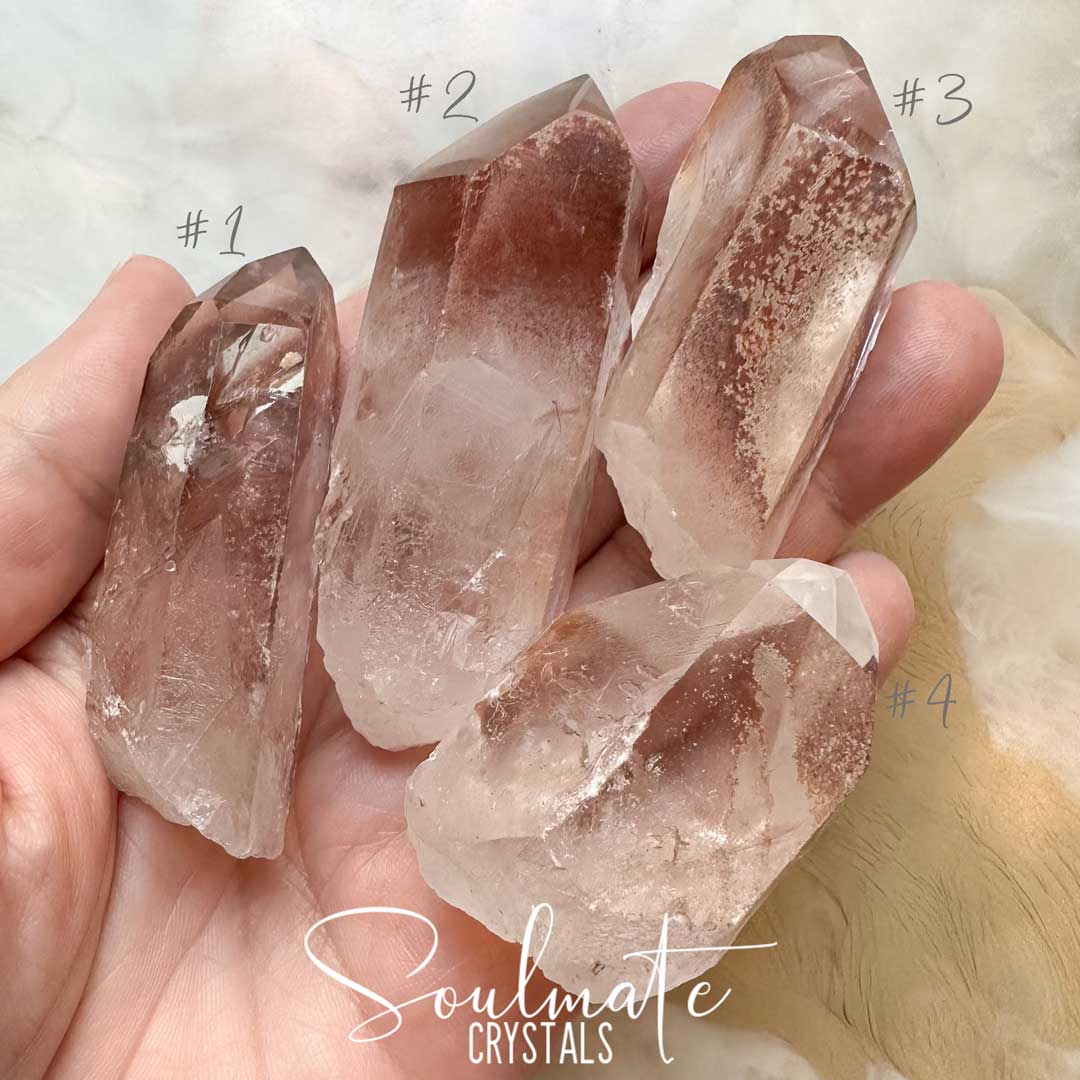 Soulmate Crystals Lithium Quartz Raw Polished Crystal Point, Lilac-Purple Lithium Naturally Coated Clear Quartz Crystal for Soothing, Restoration, Rejuvenation, Harmony.