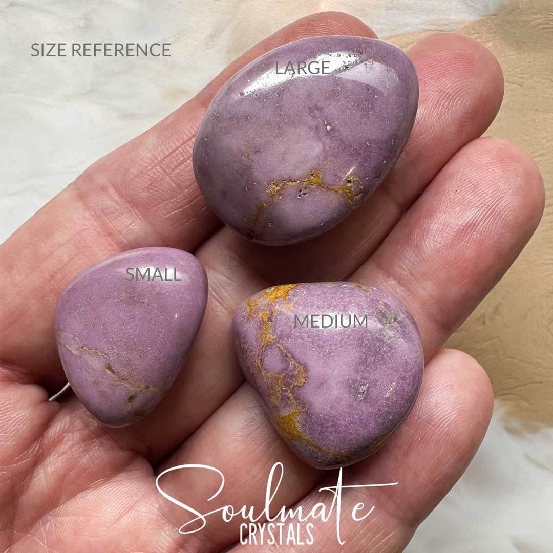 Soulmate Crystals Phosphosiderite Rare Tumbled Stone, Lilac Purple Crystal for Self-Love, Insight, Empowerment, Spiritual Development, Orchid Stone.