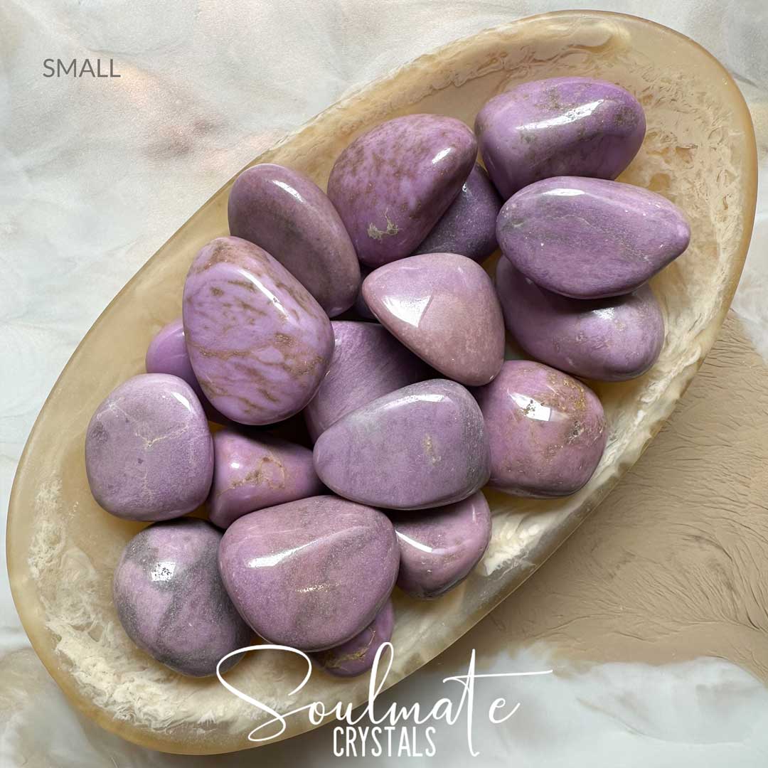 Soulmate Crystals Phosphosiderite Rare Tumbled Stone, Lilac Purple Crystal for Self-Love, Insight, Empowerment, Spiritual Development, Orchid Stone.