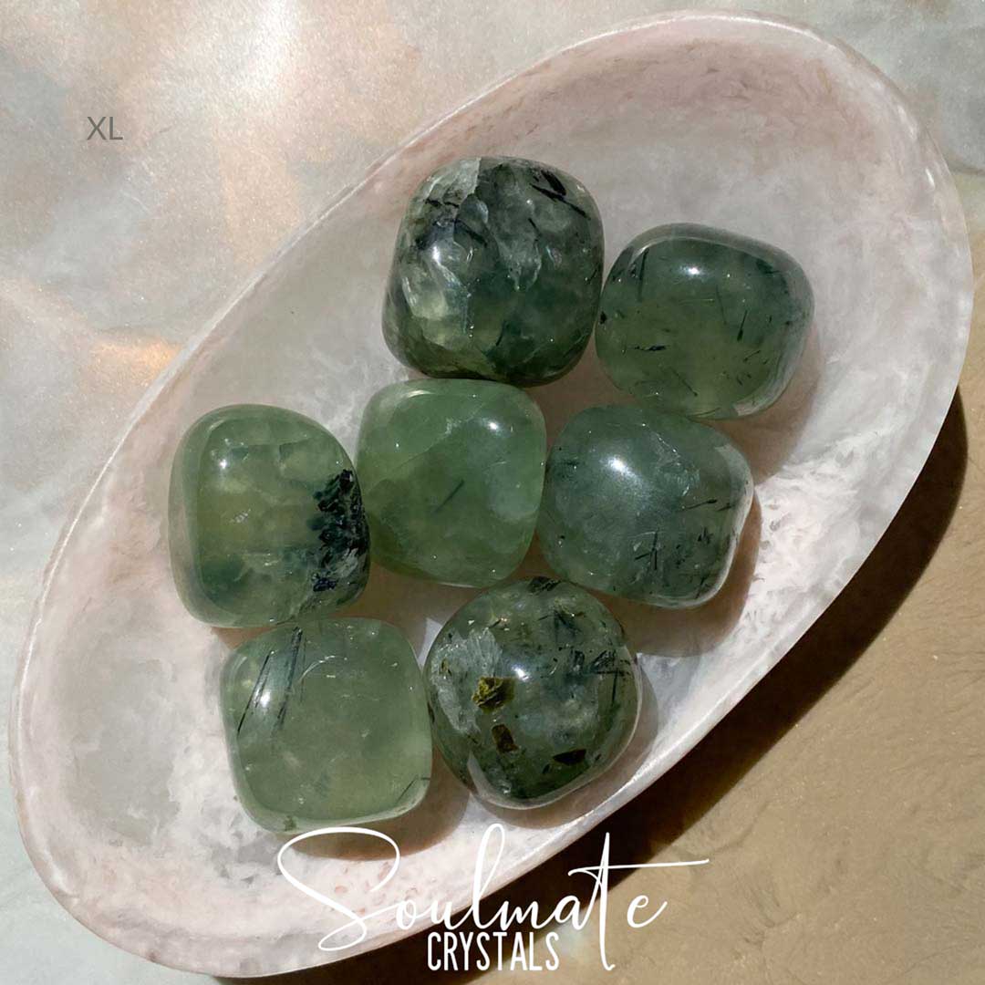 PREHNITE EPIDOTE TUMBLED STONE EQ