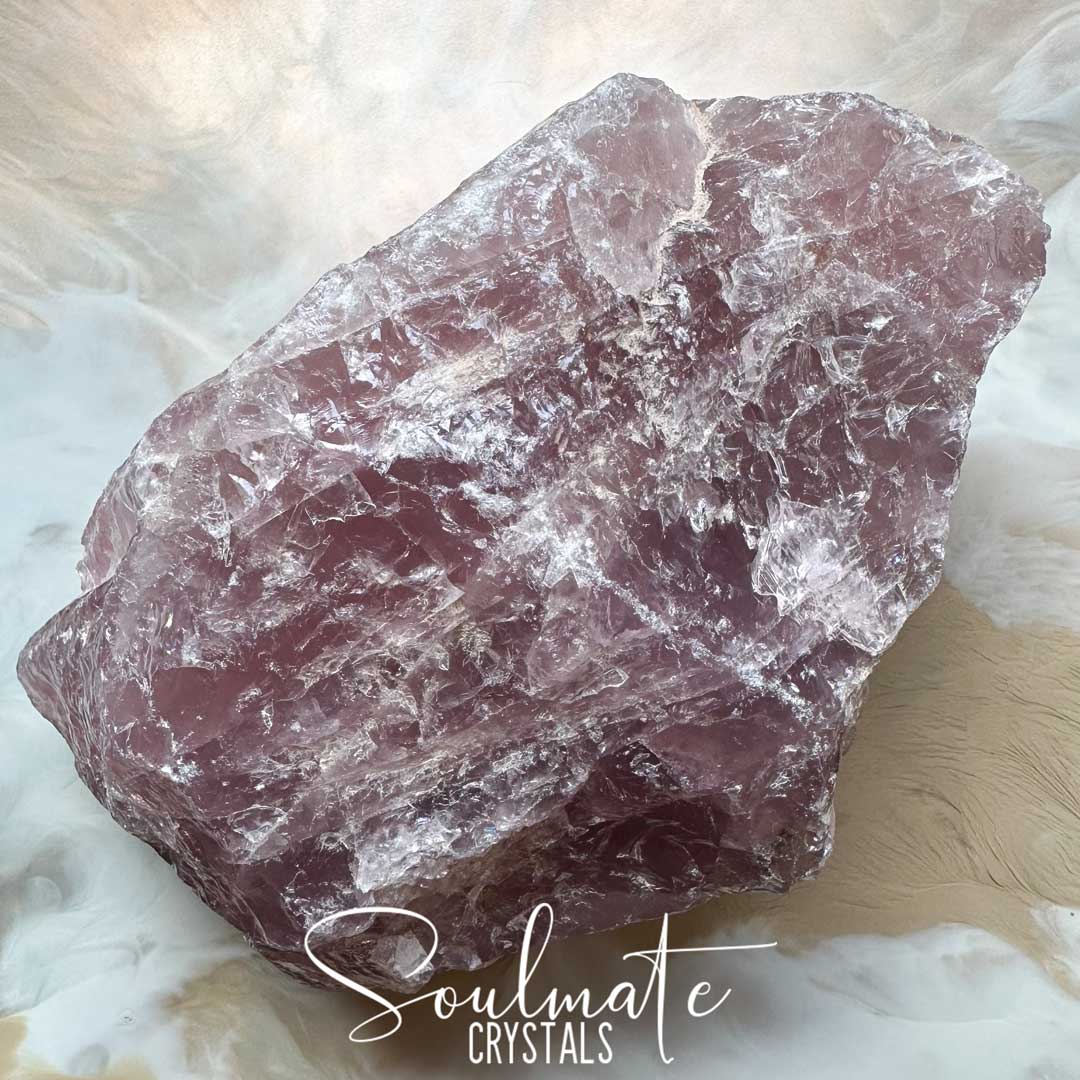 Soulmate Crystals Rose Quartz Raw Natural Stone, Unpolished, Rough Rock, Pink Crystal for Self-Love, Forgiveness, Unconditional Love.