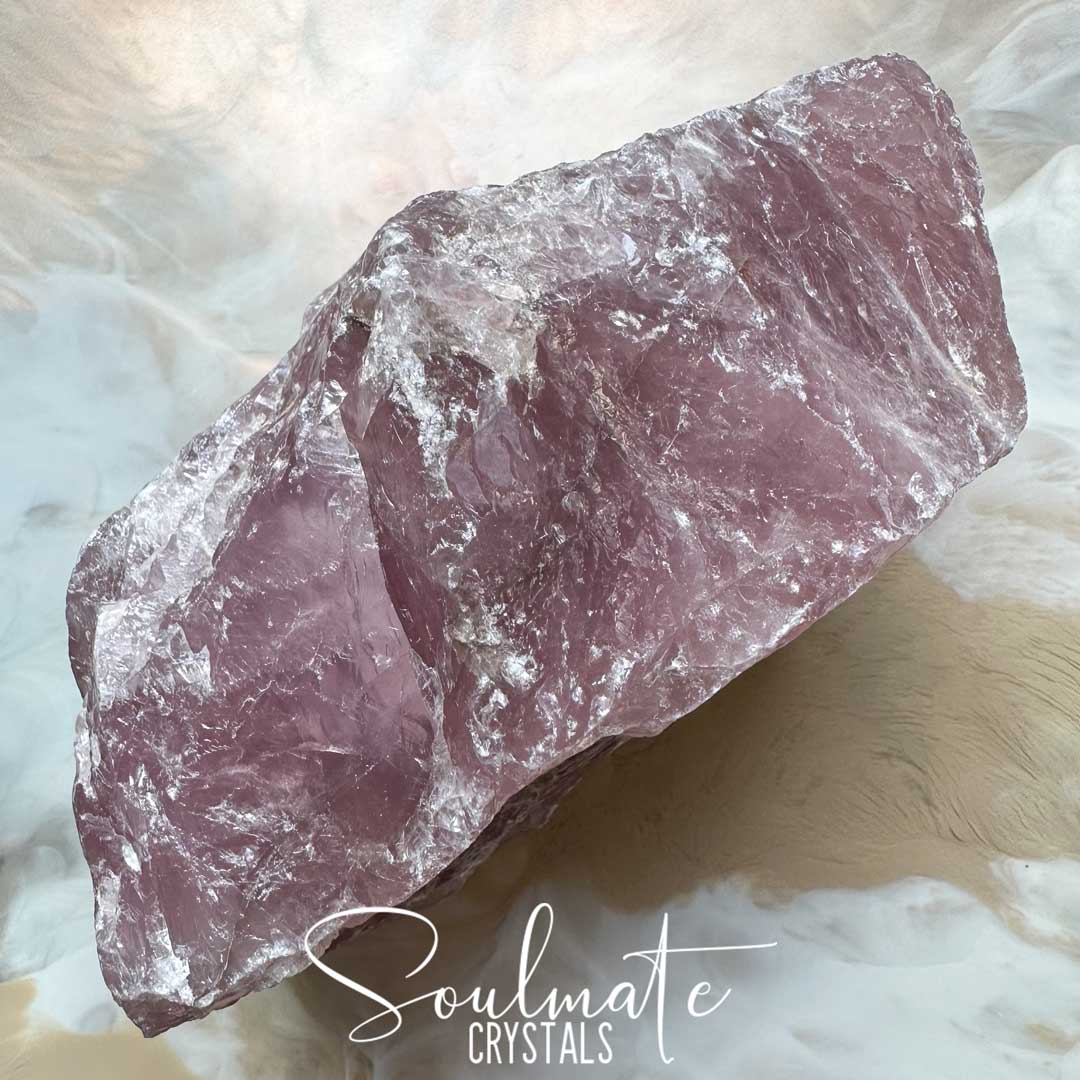 Soulmate Crystals Rose Quartz Raw Natural Stone, Unpolished, Rough Rock, Pink Crystal for Self-Love, Forgiveness, Unconditional Love.