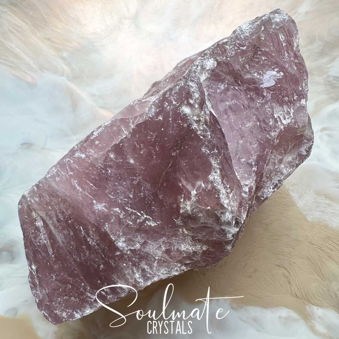 Soulmate Crystals Rose Quartz Raw Natural Stone, Unpolished, Rough Rock, Pink Crystal for Self-Love, Forgiveness, Unconditional Love.