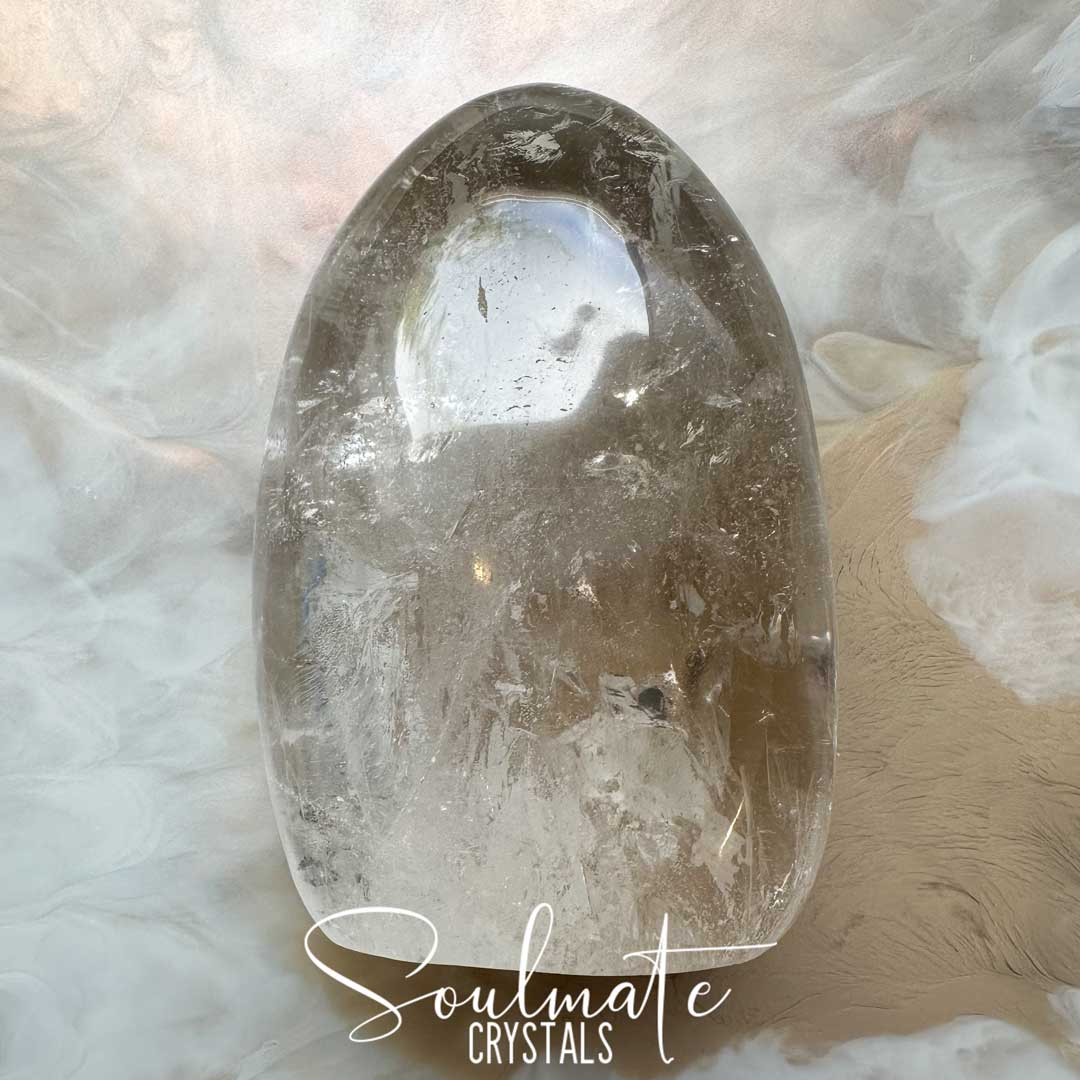 Soulmate Crystals Quartz Smoky Light Polished Crystal Freeform, Translucent Brown Crystal for Grounding, Protective, Overcome Negativity.