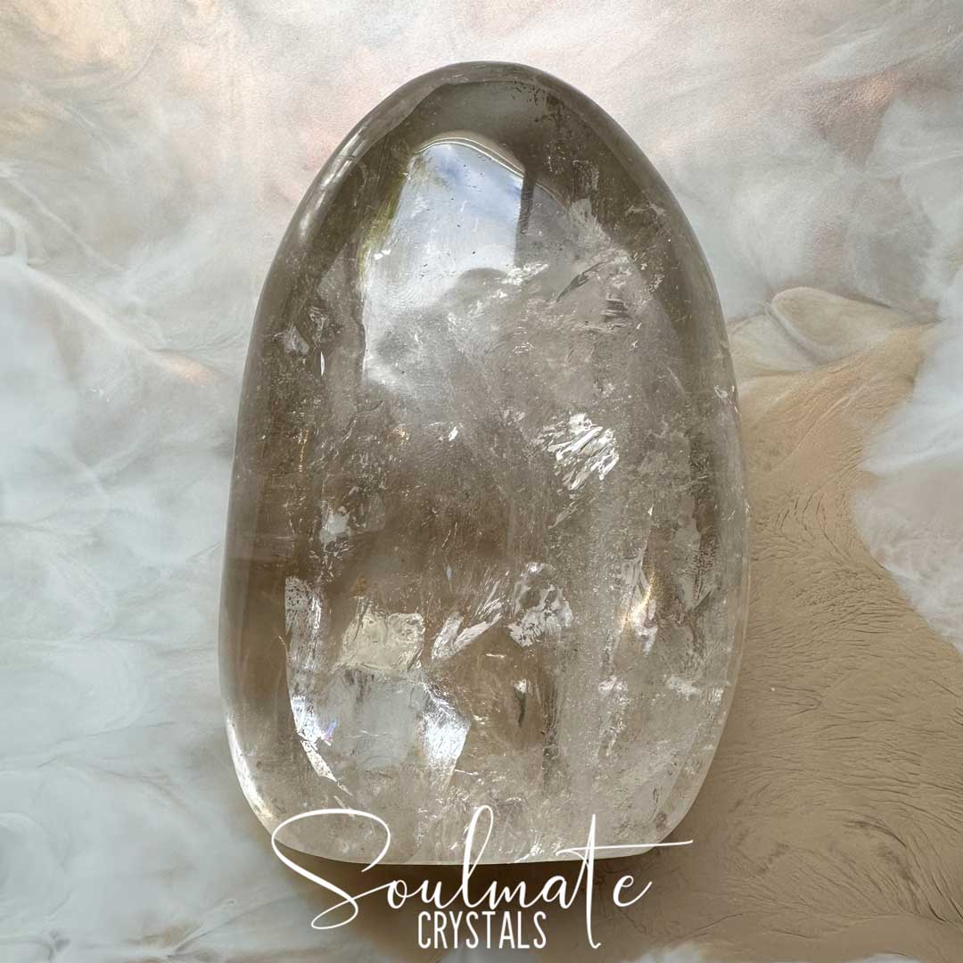 Soulmate Crystals Quartz Smoky Light Polished Crystal Freeform, Translucent Brown Crystal for Grounding, Protective, Overcome Negativity.