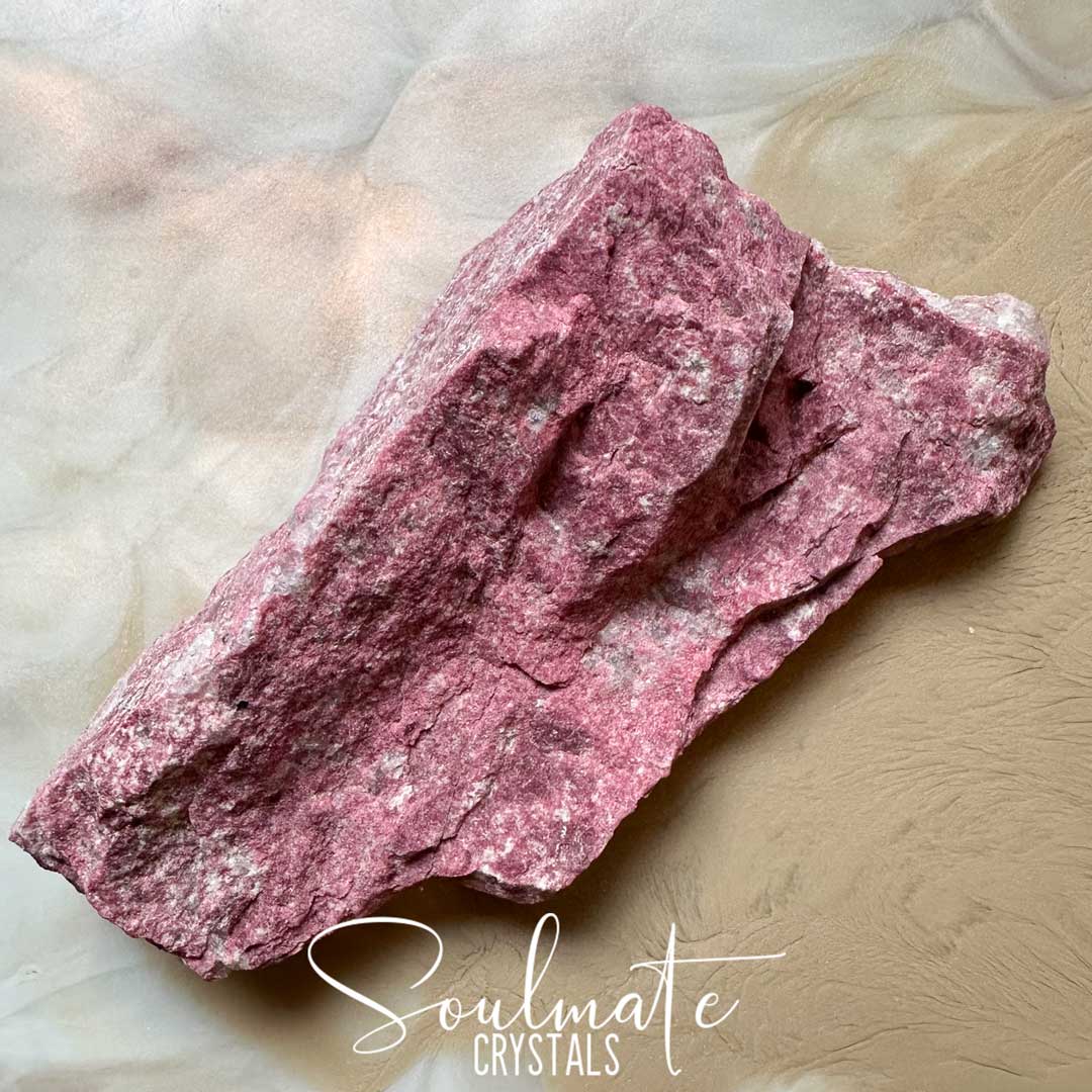 Soulmate Crystals Thulite Raw Natural Stone, Deep Rose Pink Crystal for Love, Harmony, Inner Self, Nurturing, Kindness, Relationships.