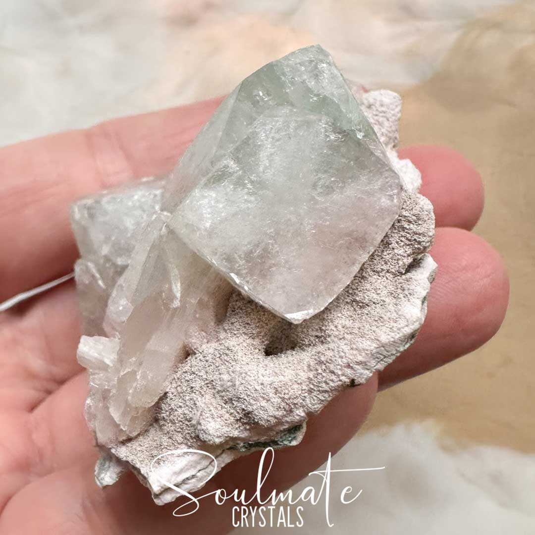 Soulmate Crystals Zeolite Apophyllite Green Pink Stilbite Raw Mineral Specimen First Quality, High Vibration Crystal for Cleansing, Serenity, Light, Harmonising, Energetic Transformation, Nurturing.