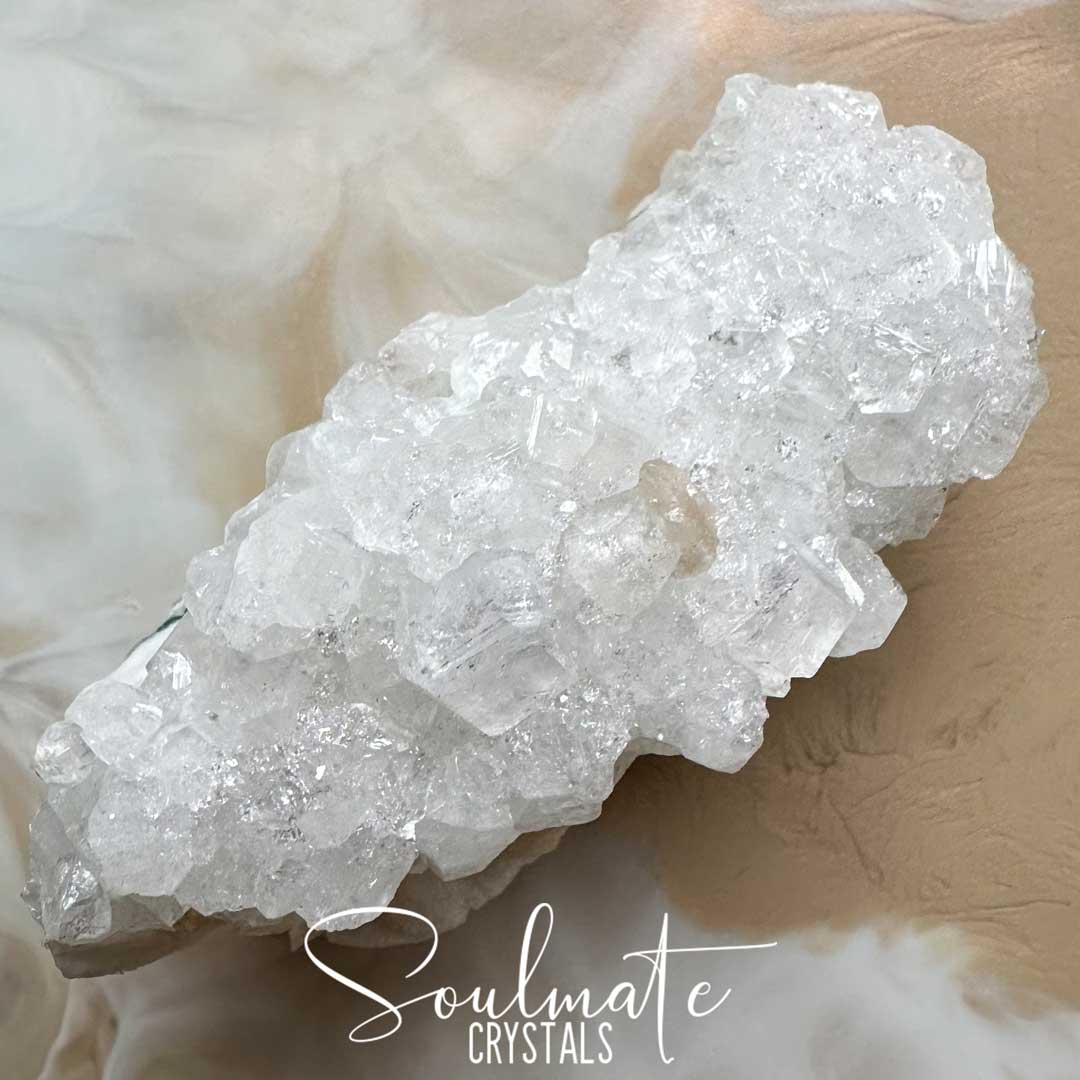 Soulmate Crystals Zeolite Apophyllite Clear Stilbite Peach Raw Mineral Specimen First Quality, Clear Crystal for Cleansing, Serenity, Light, Harmonising, Energetic Transformation, Nurturing.