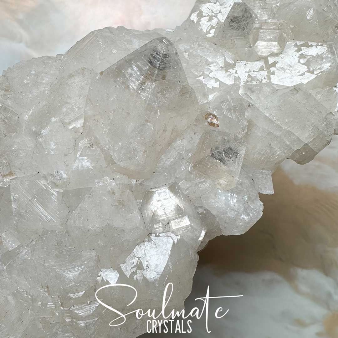 Soulmate Crystals Zeolite Apophyllite Diamond Champagne Raw Mineral Specimen First Quality, Clear Crystal for Cleansing, Serenity, Light, Harmonising, Energetic Transformation, Nurturing.