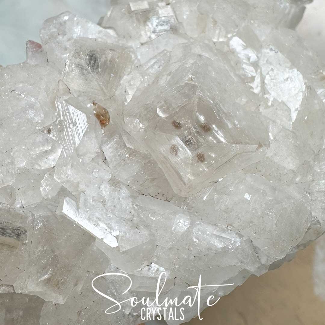 Soulmate Crystals Zeolite Apophyllite Diamond Champagne Raw Mineral Specimen First Quality, Clear Crystal for Cleansing, Serenity, Light, Harmonising, Energetic Transformation, Nurturing.