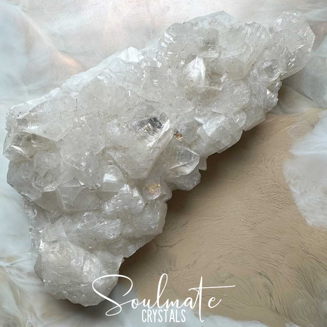 Soulmate Crystals Zeolite Apophyllite Diamond Champagne Raw Mineral Specimen First Quality, Clear Crystal for Cleansing, Serenity, Light, Harmonising, Energetic Transformation, Nurturing.