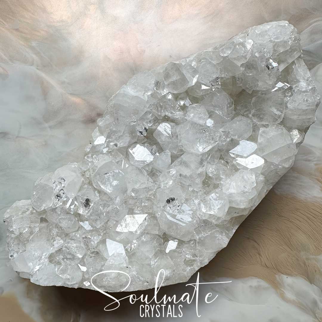 Soulmate Crystals Zeolite Apophyllite Diamond Clear Raw Mineral Specimen First Quality, Clear Crystal for Cleansing, Serenity, Light, Harmonising, Energetic Transformation, Nurturing.