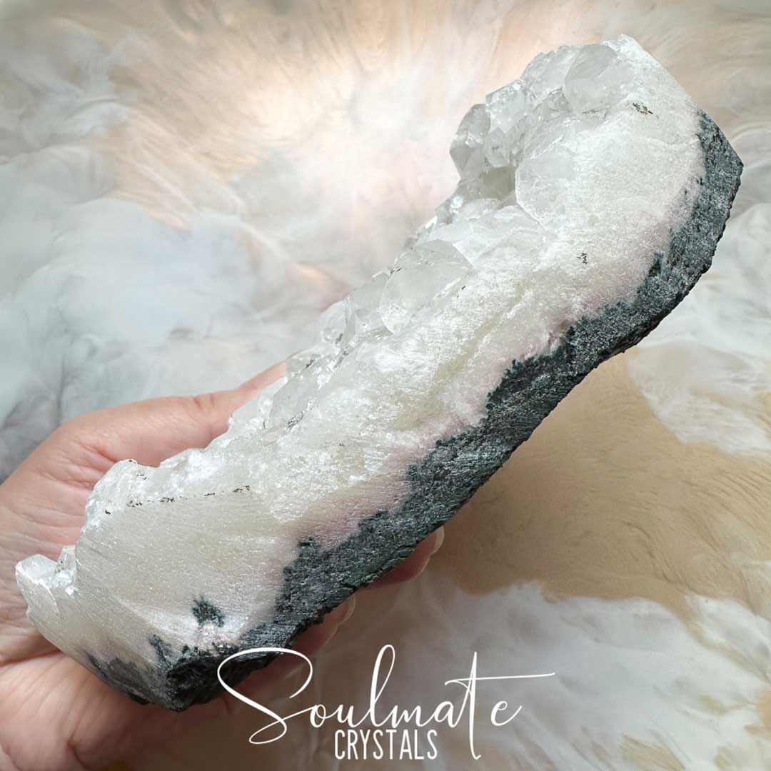 Soulmate Crystals Zeolite Apophyllite Diamond Clear Raw Mineral Specimen First Quality, Clear Crystal for Cleansing, Serenity, Light, Harmonising, Energetic Transformation, Nurturing.