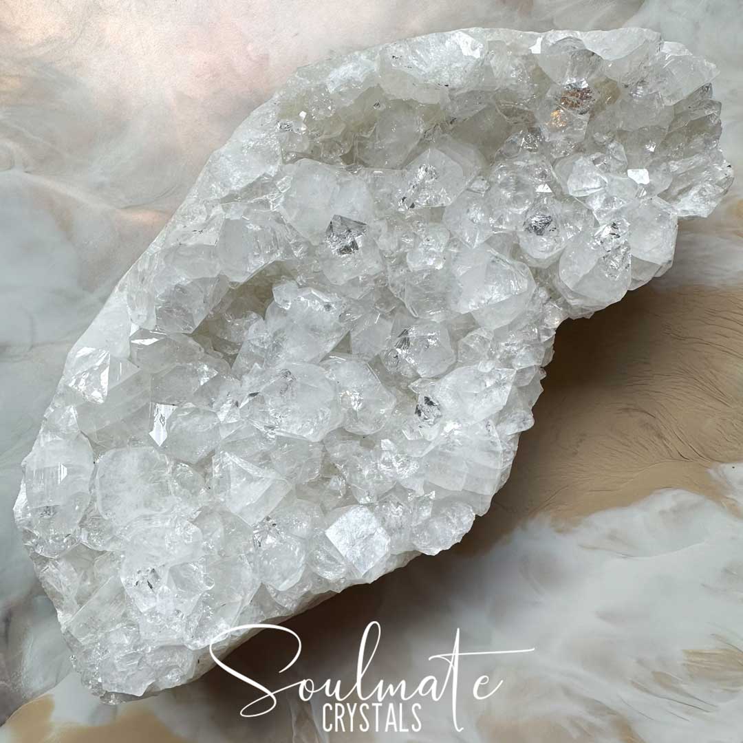 Soulmate Crystals Zeolite Apophyllite Diamond Clear Raw Mineral Specimen First Quality, Clear Crystal for Cleansing, Serenity, Light, Harmonising, Energetic Transformation, Nurturing.
