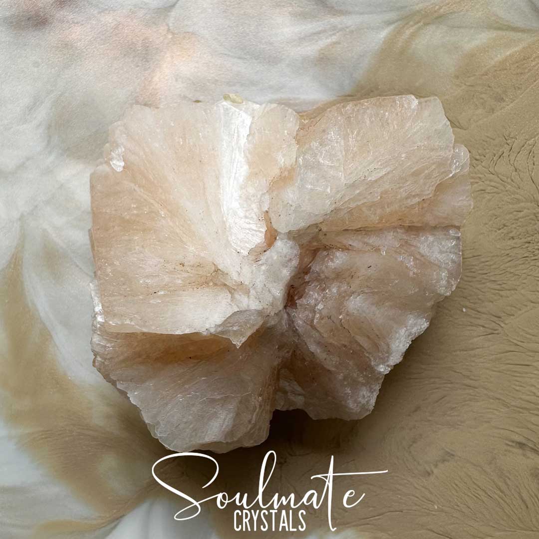 Soulmate Crystals Zeolite Stilbite Peach Apophyllite Golden Raw Mineral Specimen First Quality, High Vibration Crystal for Cleansing, Serenity, Light, Harmonising, Energetic Transformation, Nurturing.