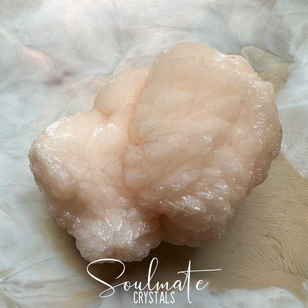 Soulmate Crystals Zeolite Stilbite Peach Puff Cluster Raw Mineral Specimen, High Vibration Crystal for Harmony and Cleansing, Energetic Transformation Healing Crystals.