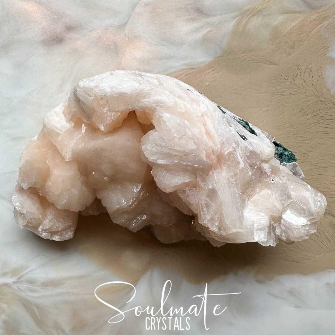 Soulmate Crystals Zeolite Stilbite Peach Puff Mini Cluster Raw Mineral Specimen, High Vibration Crystal for Harmony and Cleansing, Energetic Transformation Healing Crystals.