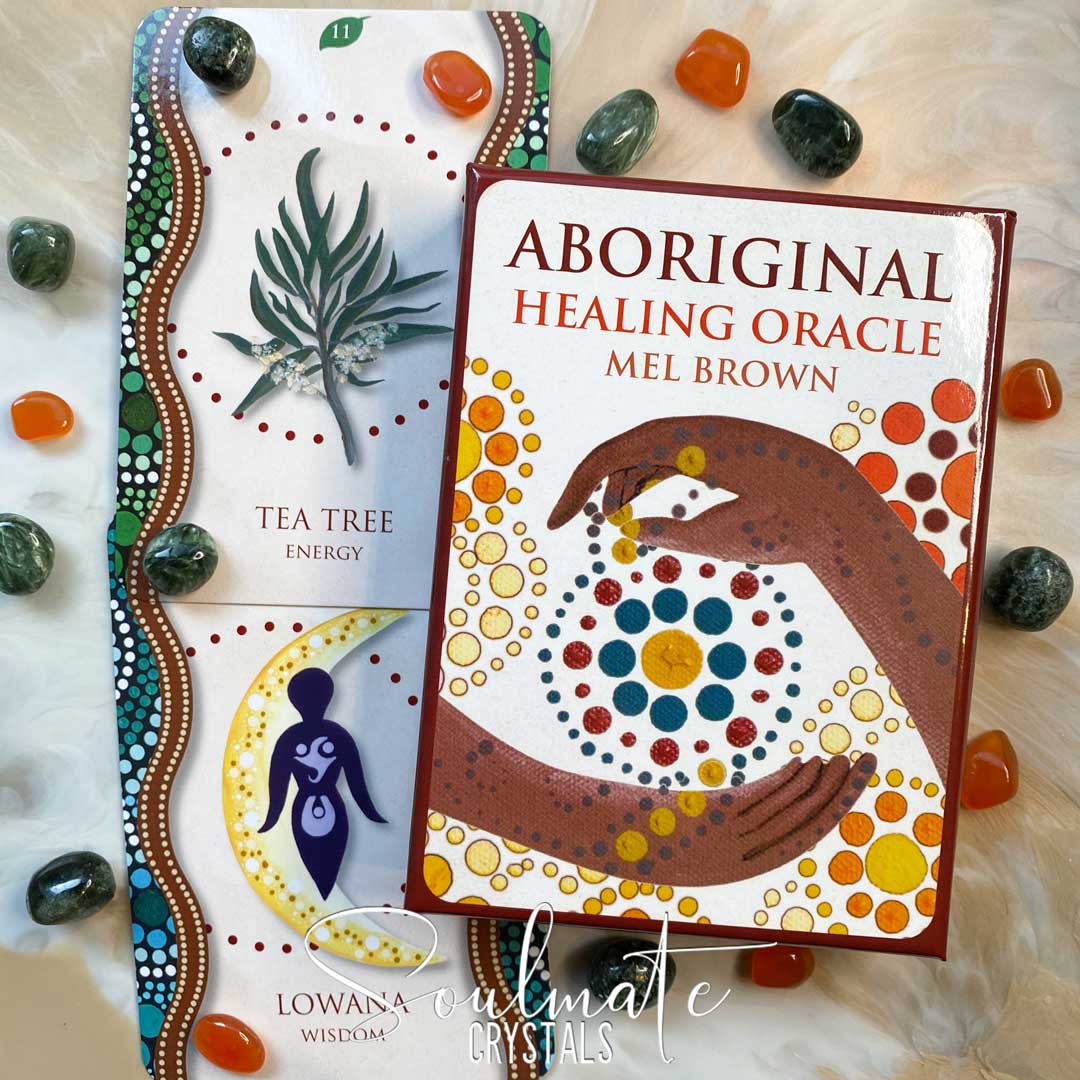 Soulmate Crystals Aboriginal Healing Oracle Card Deck Mel Brown, Colour Printed Oracle Card Deck for Divination